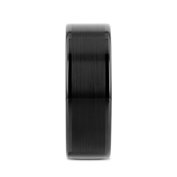 VULCAN Flat Black Tungsten Ring with Brushed Center & Polished Edges - 4mm - 12mm Image 2 Conti Jewelers Endwell, NY