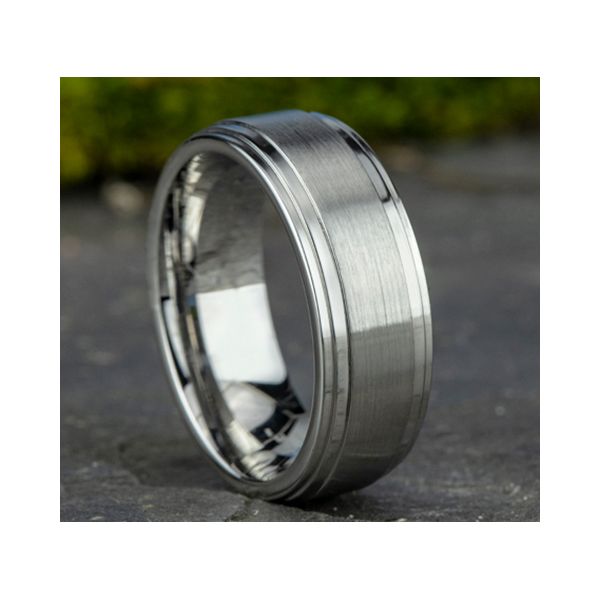 Men's 8mm Comfort Fit Wedding Band in White Cobalt Image 2 Conti Jewelers Endwell, NY
