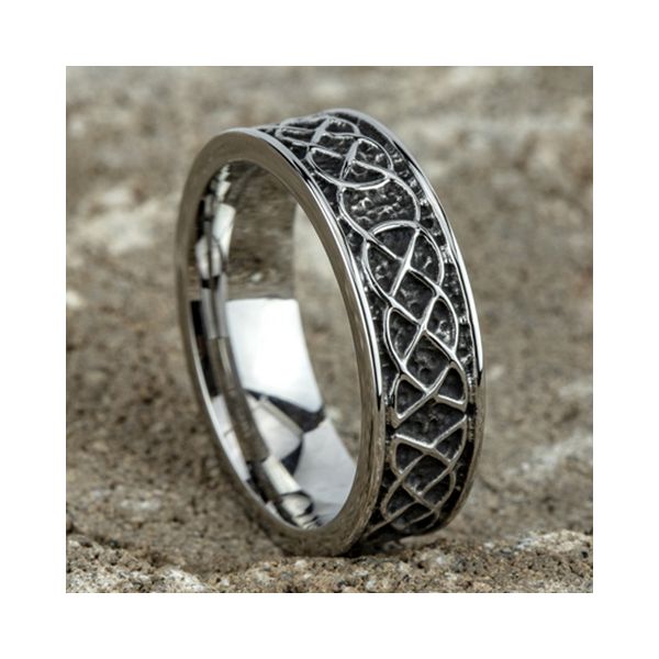 Men's 7mm Celtic Knot Band in Cobalt Chrome Image 2 Conti Jewelers Endwell, NY