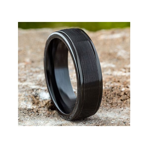 Men's 7mm Comfort Fit Wedding Band in Black Cobalt Image 2 Conti Jewelers Endwell, NY