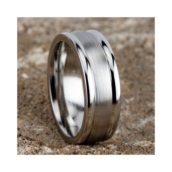 Men's 8mm Comfort Fit Wedding Band in Cobalt Chrome Image 2 Conti Jewelers Endwell, NY