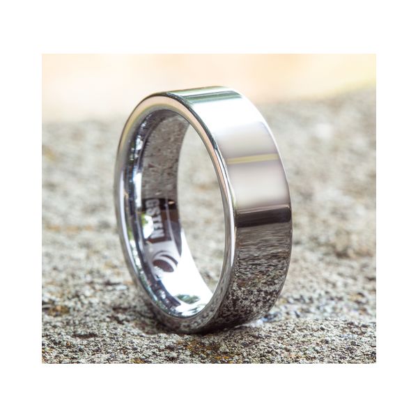 Men's 7mm Comfort Fit Wedding Band in Tungsten Image 2 Conti Jewelers Endwell, NY