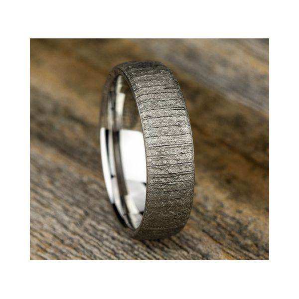 Split Wood Men's Wedding Band in Cobalt Chrome Image 2 Conti Jewelers Endwell, NY