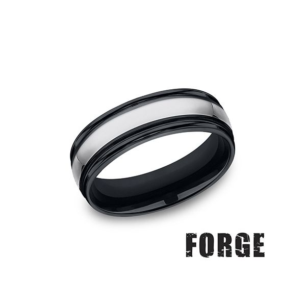 Two-Tone Men's Wedding Band in Tungsten & Ceramic Conti Jewelers Endwell, NY