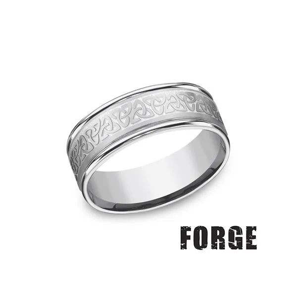 Triangle Love Knot Men's Wedding Band in Tungsten Conti Jewelers Endwell, NY