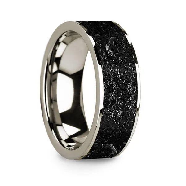 Wedding Band w/Lava Rock Inlay 8mm Conti Jewelers Endwell, NY