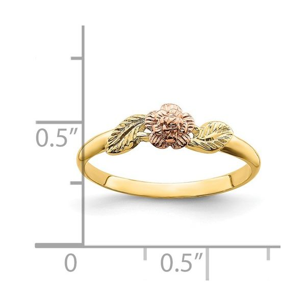 Two Tone Leaves with Flower Ring in 14k Gold Image 3 Conti Jewelers Endwell, NY