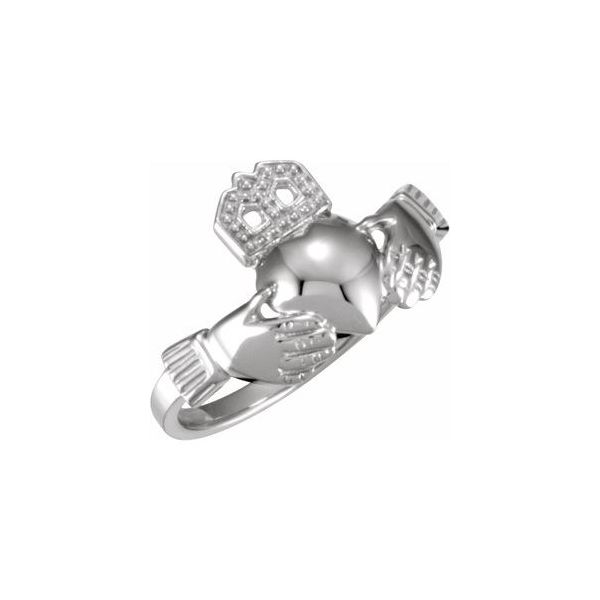 Claddagh Ring in 14k White Gold Conti Jewelers Endwell, NY