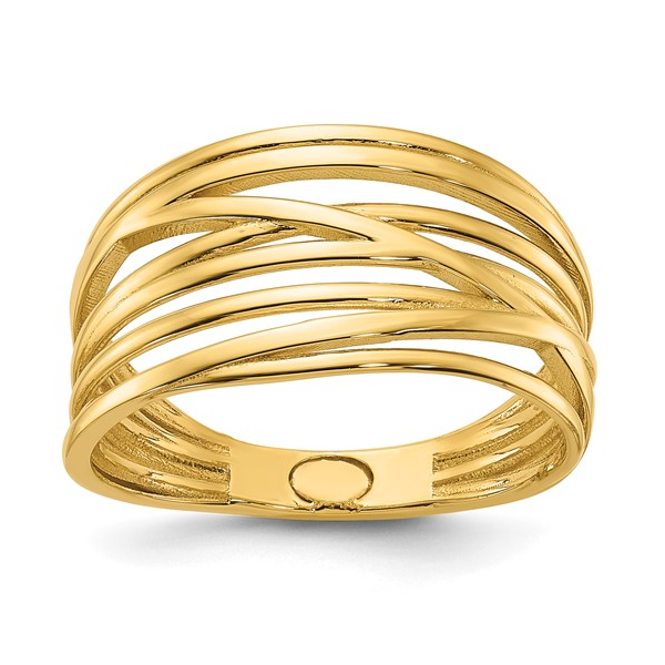 Multi Thin Criss-Cross Ring in Yellow Gold