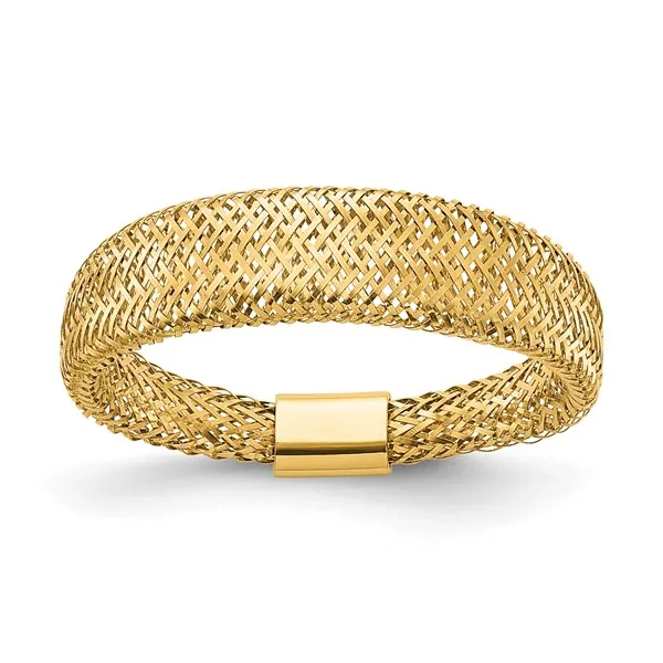 Gold Mesh Stretch Ring in 14k Yellow Gold Conti Jewelers Endwell, NY