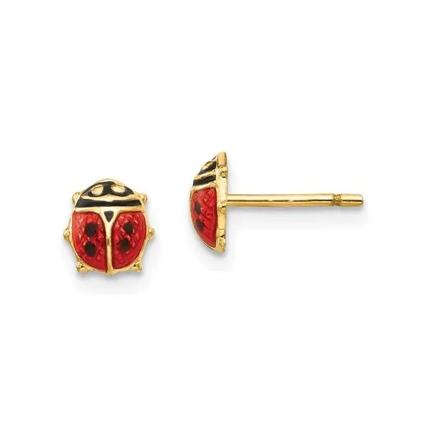 14K Madi K Enamel Ladybug Post Earrings Conti Jewelers Endwell, NY