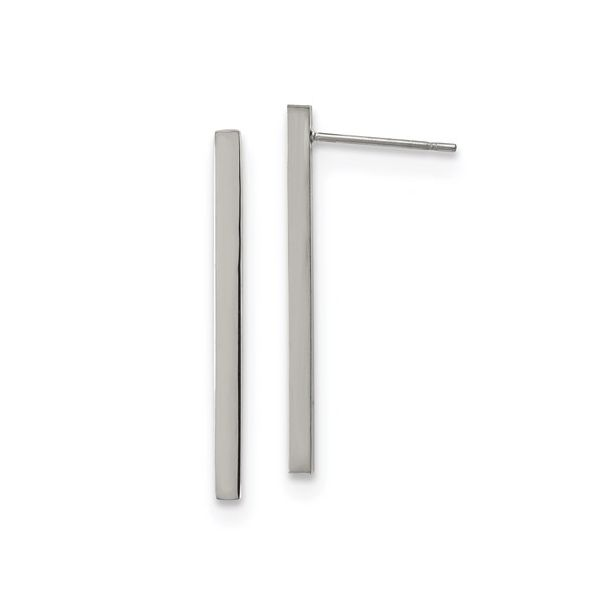 Stainless Steel Polished Bar Post Earrings Conti Jewelers Endwell, NY