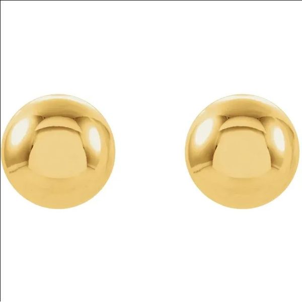 14K Yellow 4 mm Ball Stud Piercing Earrings Image 2 Conti Jewelers Endwell, NY