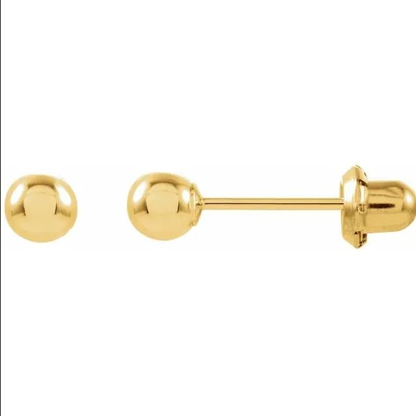 14K Yellow 4 mm Ball Stud Piercing Earrings Conti Jewelers Endwell, NY