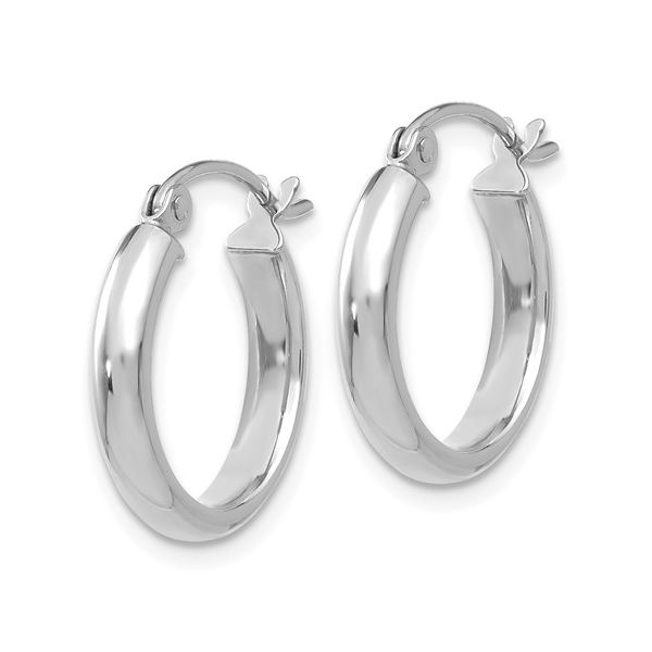 14k White Gold Round Tube Hoop Earrings Conti Jewelers Endwell, NY
