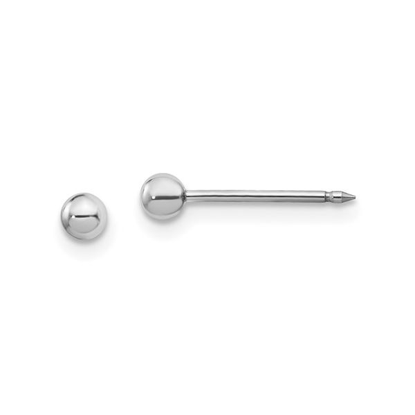 3mm Ball Stud Piercing Earrings in 14K White Gold