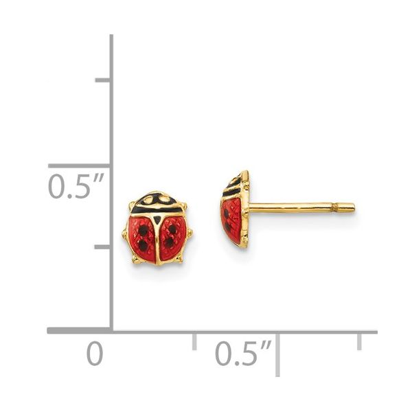 14K Madi K Enamel Ladybug Post Earrings Image 3 Conti Jewelers Endwell, NY