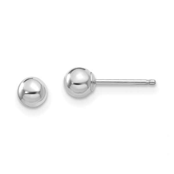 14k White Gold Madi K Polished 4mm Ball Post Earrings Conti Jewelers Endwell, NY