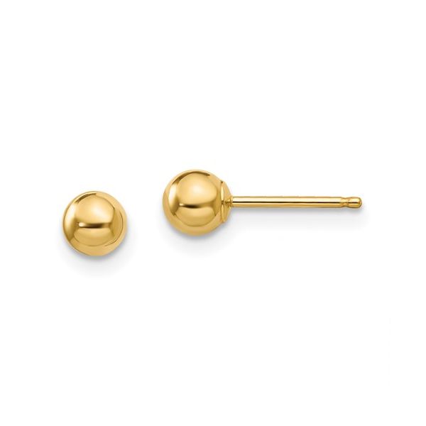 14k Madi K Polished 4mm Ball Post Earrings Conti Jewelers Endwell, NY