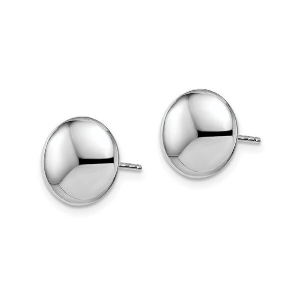 Leslie's 14K White Gold Polished Button Post Earrings Image 2 Conti Jewelers Endwell, NY