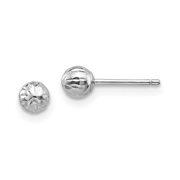 Bead Ball Stud Earrings in 14k White Gold (4mm) Conti Jewelers Endwell, NY