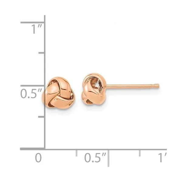 Rose Gold Love Knot Stud Earrings