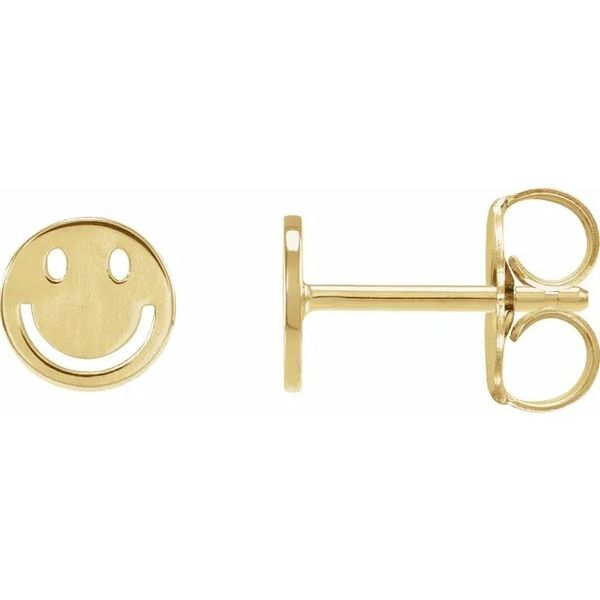 Smiley Face Earrings in 14k Yellow Gold Conti Jewelers Endwell, NY