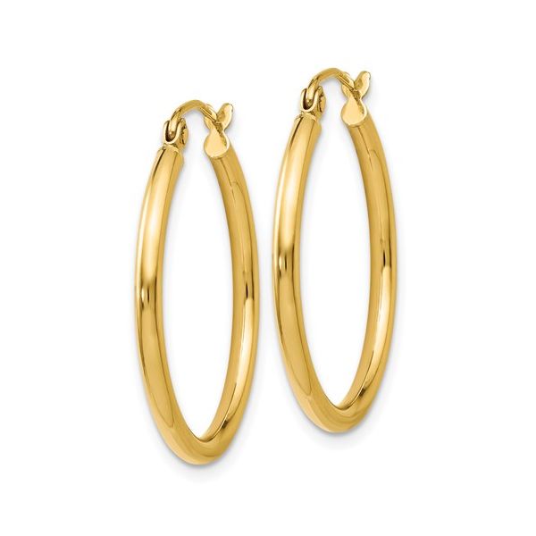 Polished Hoop Earrings in 14k Yellow Gold Image 2 Conti Jewelers Endwell, NY