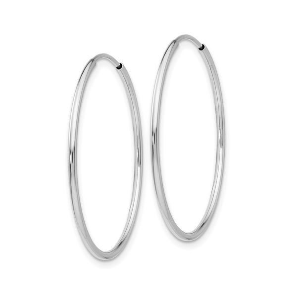 10K White Gold 32mm Endless Hoop Earrings Image 2 Conti Jewelers Endwell, NY