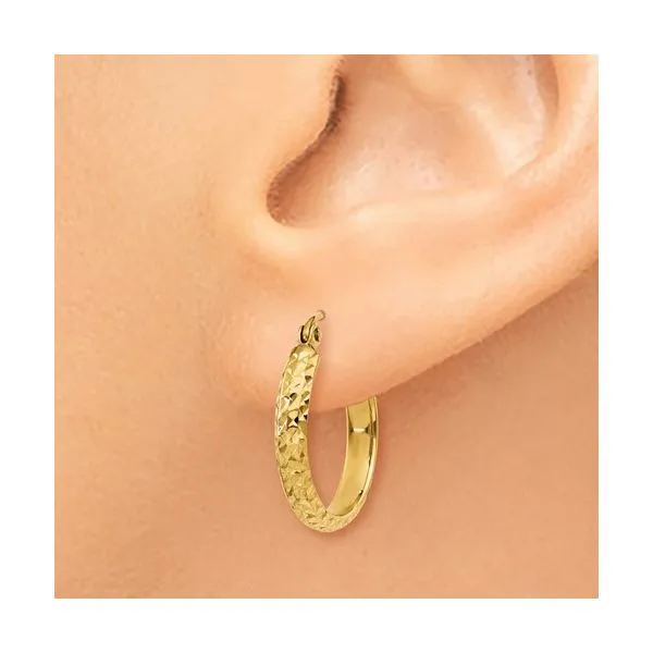 Hoop Earrings 14K Yellow Gold 18mm Image 3 Conti Jewelers Endwell, NY