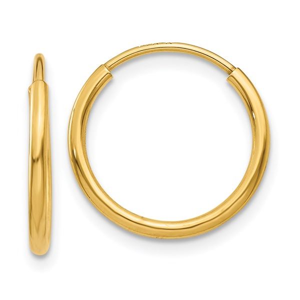14k Yellow Gold 1.25mm Endless Hoop Earring Conti Jewelers Endwell, NY