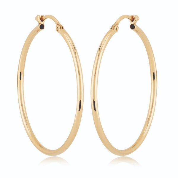 Large Tube Yellow Gold Hoops Conti Jewelers Endwell, NY