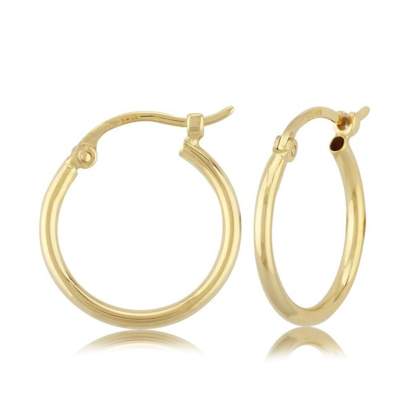 Small Tube Yellow Gold Hoops Conti Jewelers Endwell, NY