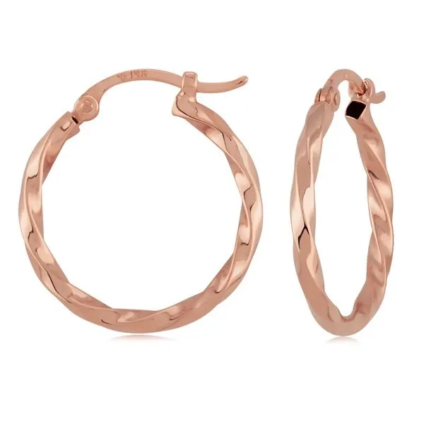 Twisted Rose Gold Hoops Conti Jewelers Endwell, NY