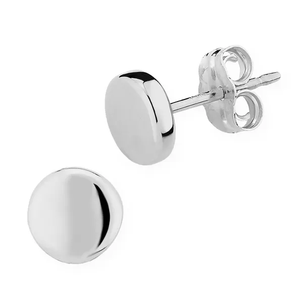 6mm Disc Stud Earrings in 14k White Gold Conti Jewelers Endwell, NY