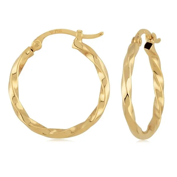 Twisted 14k Yellow Gold Hoops Conti Jewelers Endwell, NY