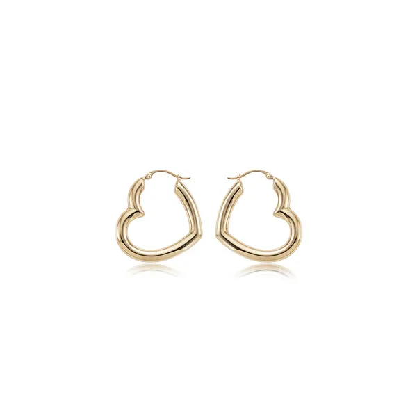 Heart Hoop Earrings in 14k Yellow Gold Conti Jewelers Endwell, NY