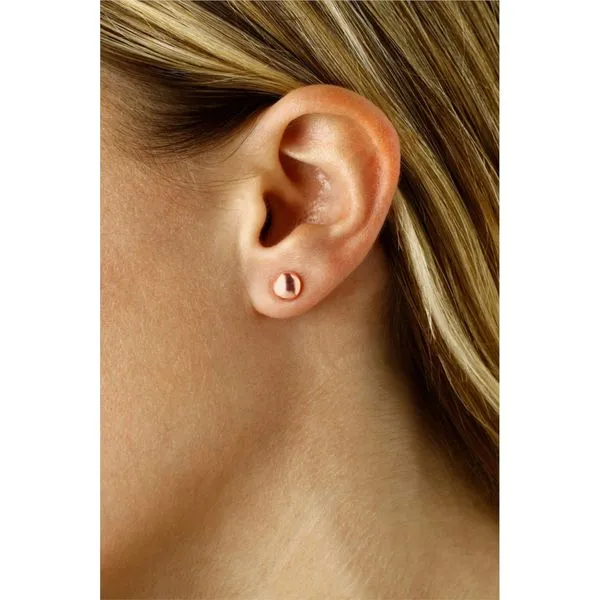 8mm Flat Ball Stud Earrings in 14k Rose Gold Image 2 Conti Jewelers Endwell, NY