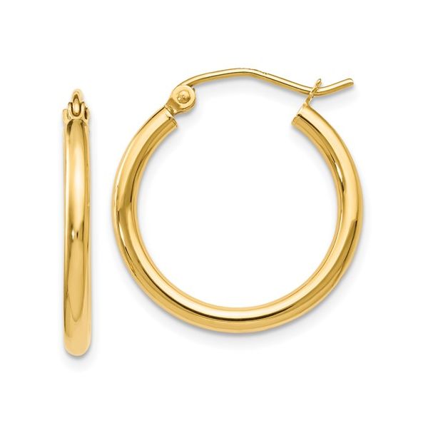 Yellow Gold Polished Hoop Earrings Conti Jewelers Endwell, NY