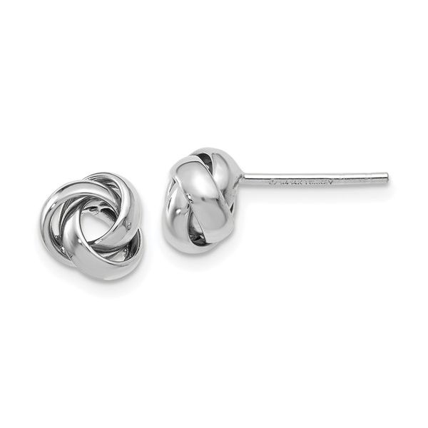 14K White Gold Polished Love Knot Earrings Conti Jewelers Endwell, NY