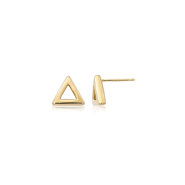 8mm Open Triangle Stud Earrings in 14k Yellow Gold Conti Jewelers Endwell, NY