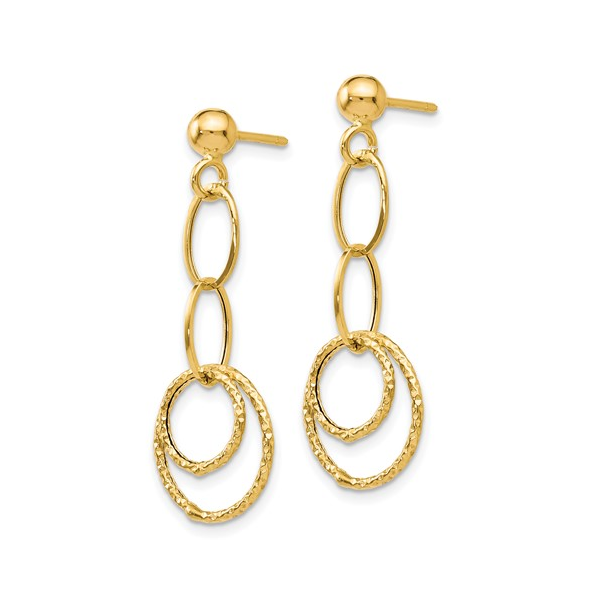 Cascading Circle Drop Earrings in 14k Yellow Gold Image 2 Conti Jewelers Endwell, NY