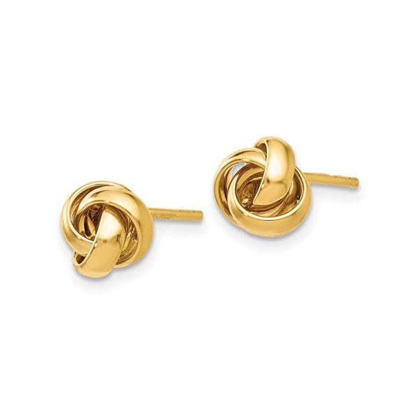 14k Yellow Gold Love Knot Stud Earrings Image 2 Conti Jewelers Endwell, NY