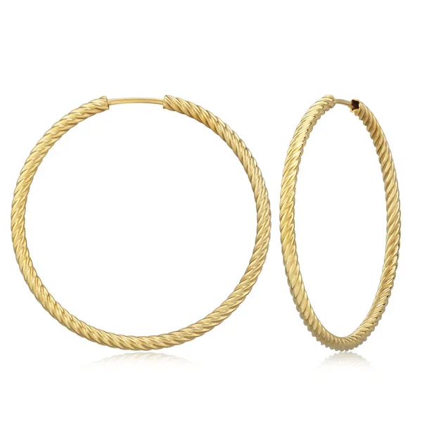 30mm Twist Tube Hoops in 14k Yellow Gold Conti Jewelers Endwell, NY
