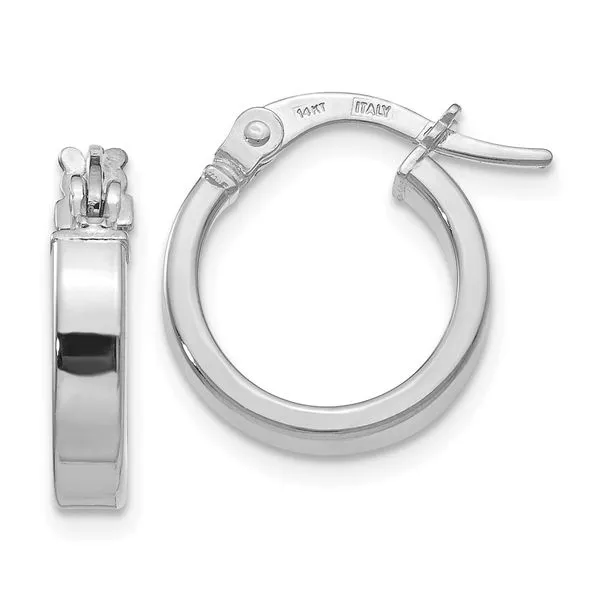 Gold Polished Hoop Earrings (20mm) in 14k White Gold Conti Jewelers Endwell, NY