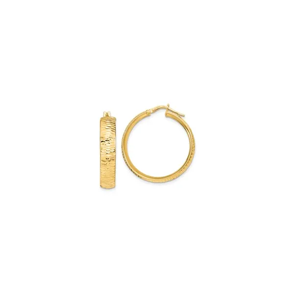 Diamond-Cut Large Hoop Earrings in 14k Yellow Gold Conti Jewelers Endwell, NY
