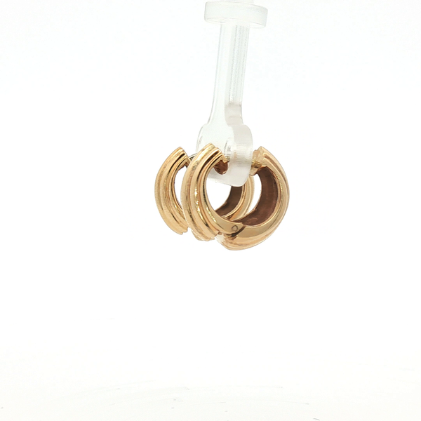 Tapered Shell Huggie Earrings in 14k Yellow Gold Image 2 Conti Jewelers Endwell, NY
