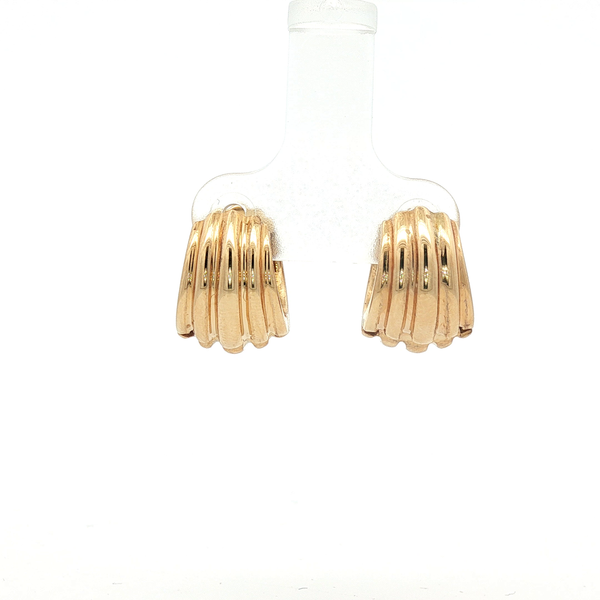 Tapered Shell Huggie Earrings in 14k Yellow Gold Conti Jewelers Endwell, NY