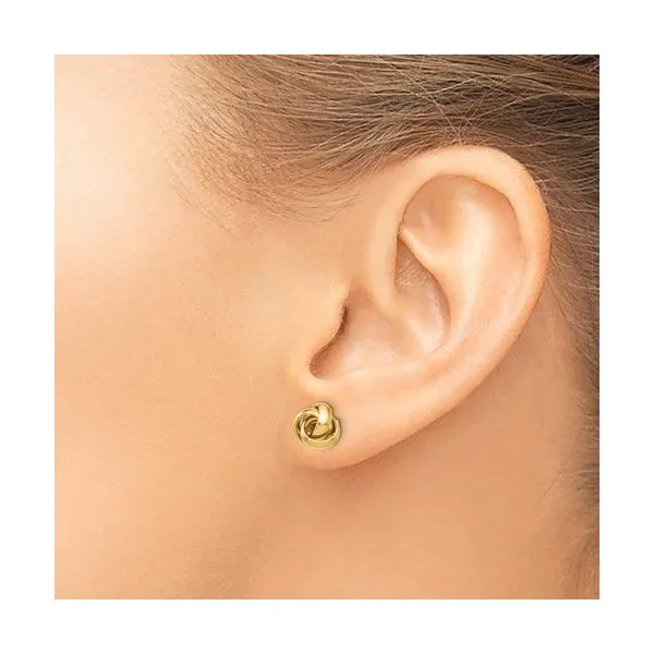Love Knot Stud Earrings in 14k Yellow Gold Image 3 Conti Jewelers Endwell, NY