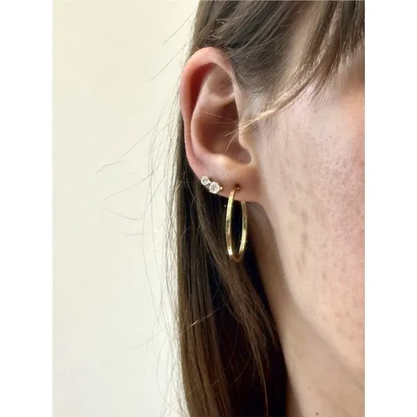 Polished Oval Hoop Earrings in 14K Yellow Gold Image 3 Conti Jewelers Endwell, NY